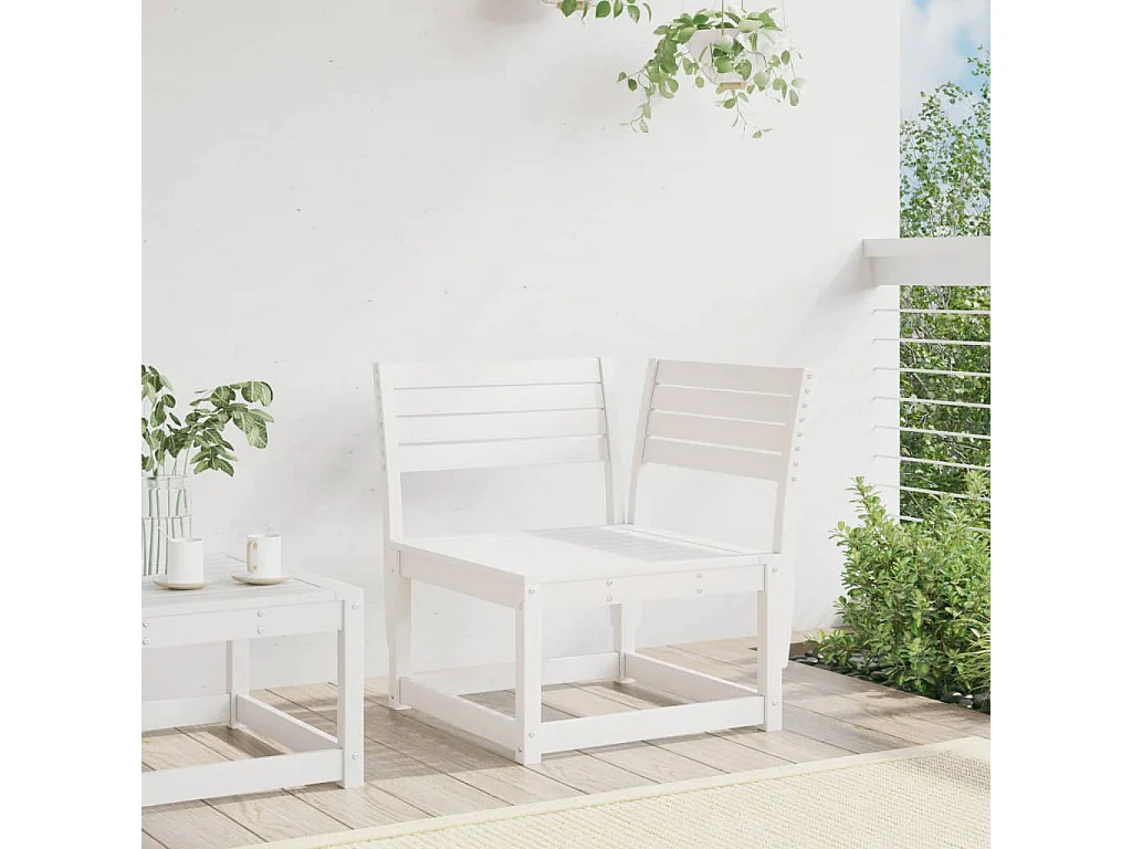 Canapé d'angle de jardin blanc 73x73x78 bois pin massif