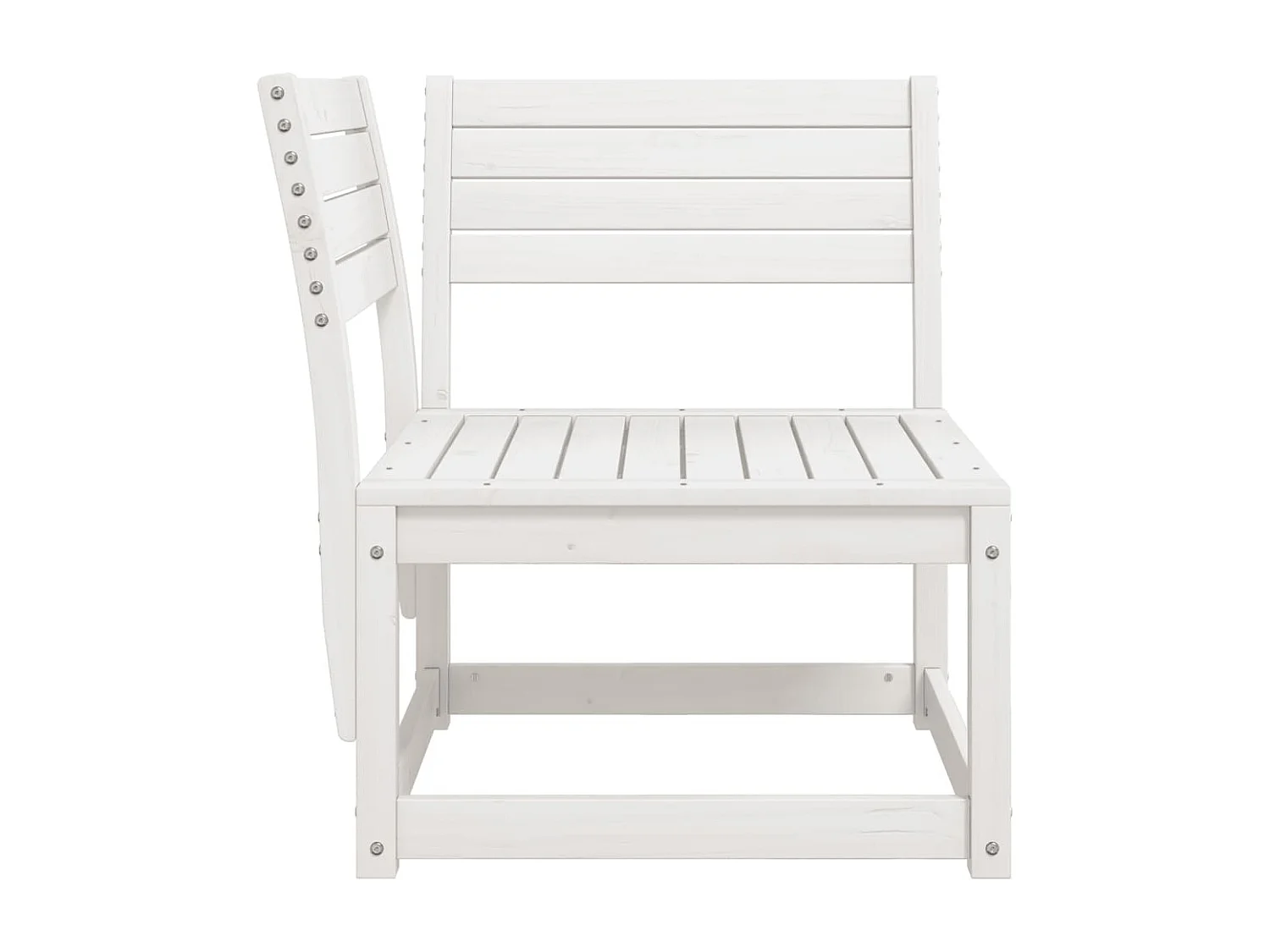 Canapé d'angle de jardin blanc 73x73x78 bois pin massif