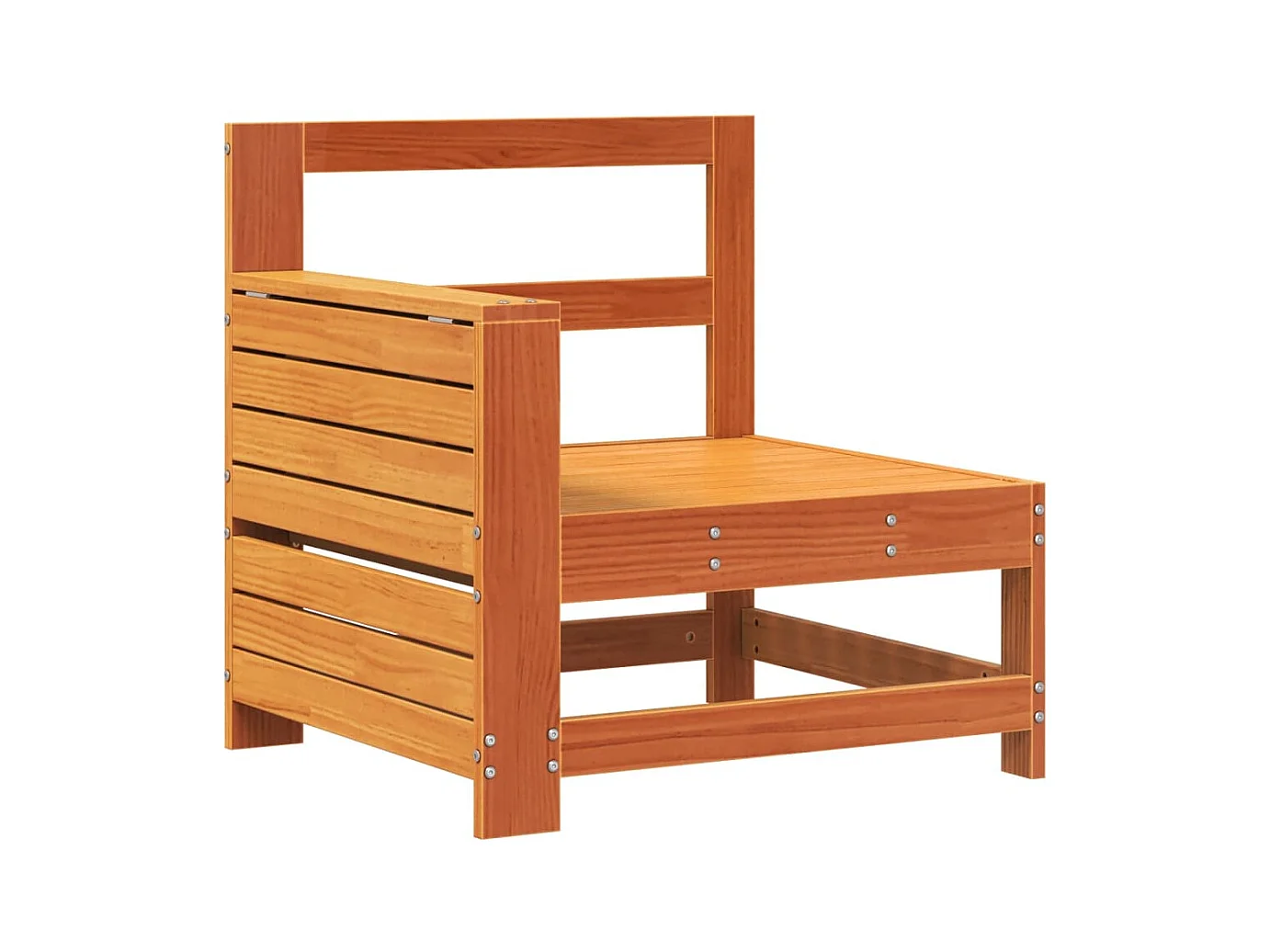 Canapé de jardin accoudoir avec table d'appoint bois massif pin