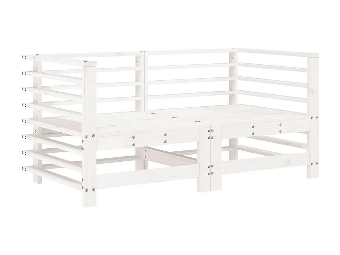 Salon de jardin 6 pcs Blanc Bois de pin massif