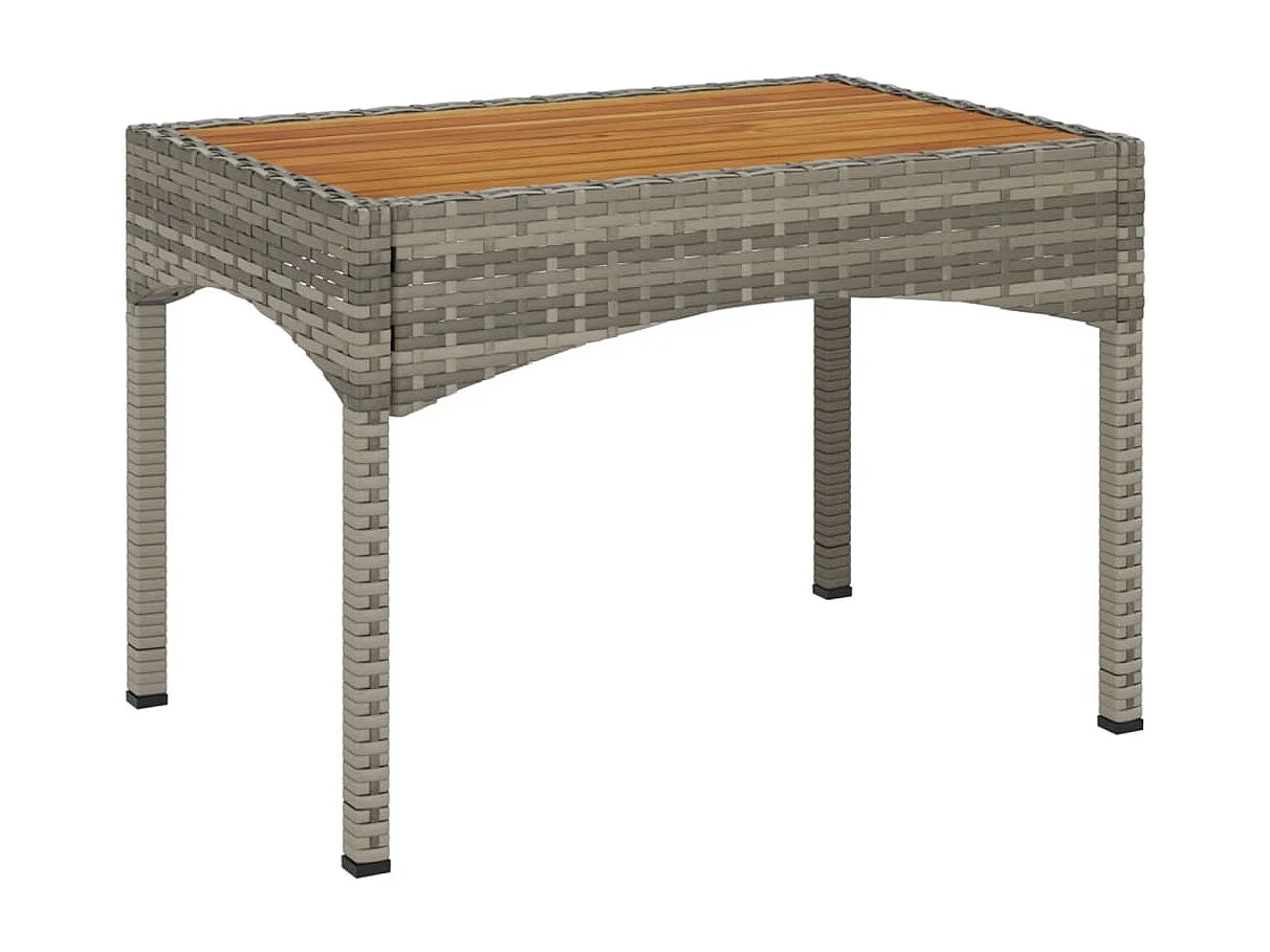 Ensemble à manger jardin 4pcs et coussins Gris Résine tressée