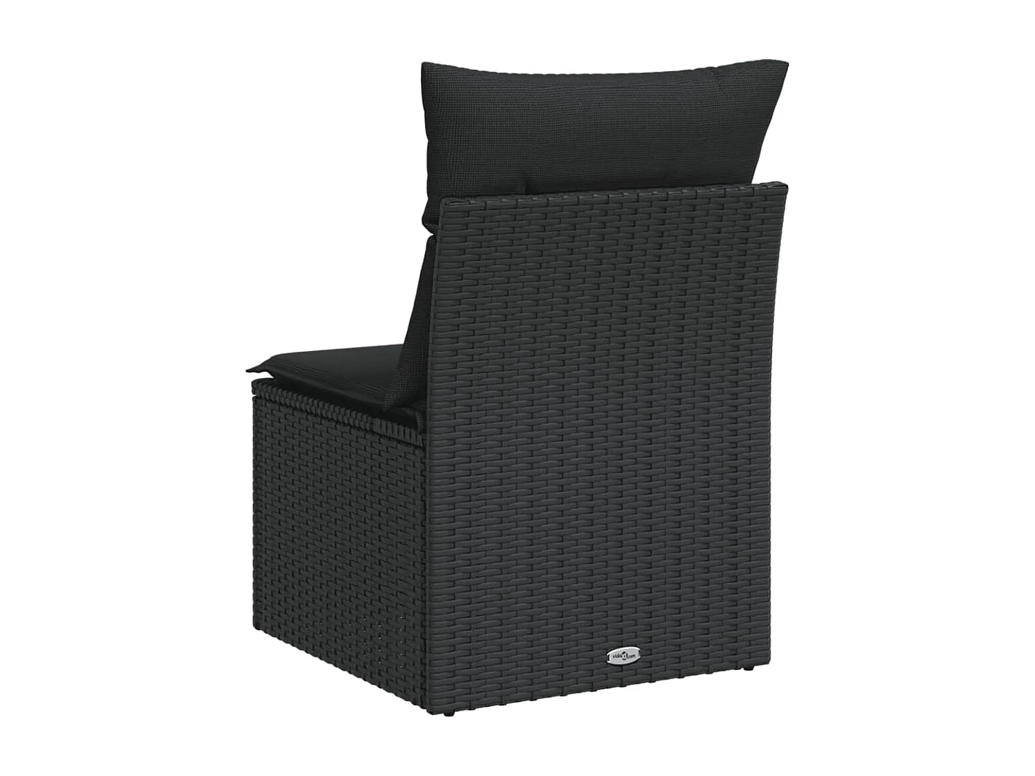Canapé de jardin sans accoudoirs coussins noir résine tressée