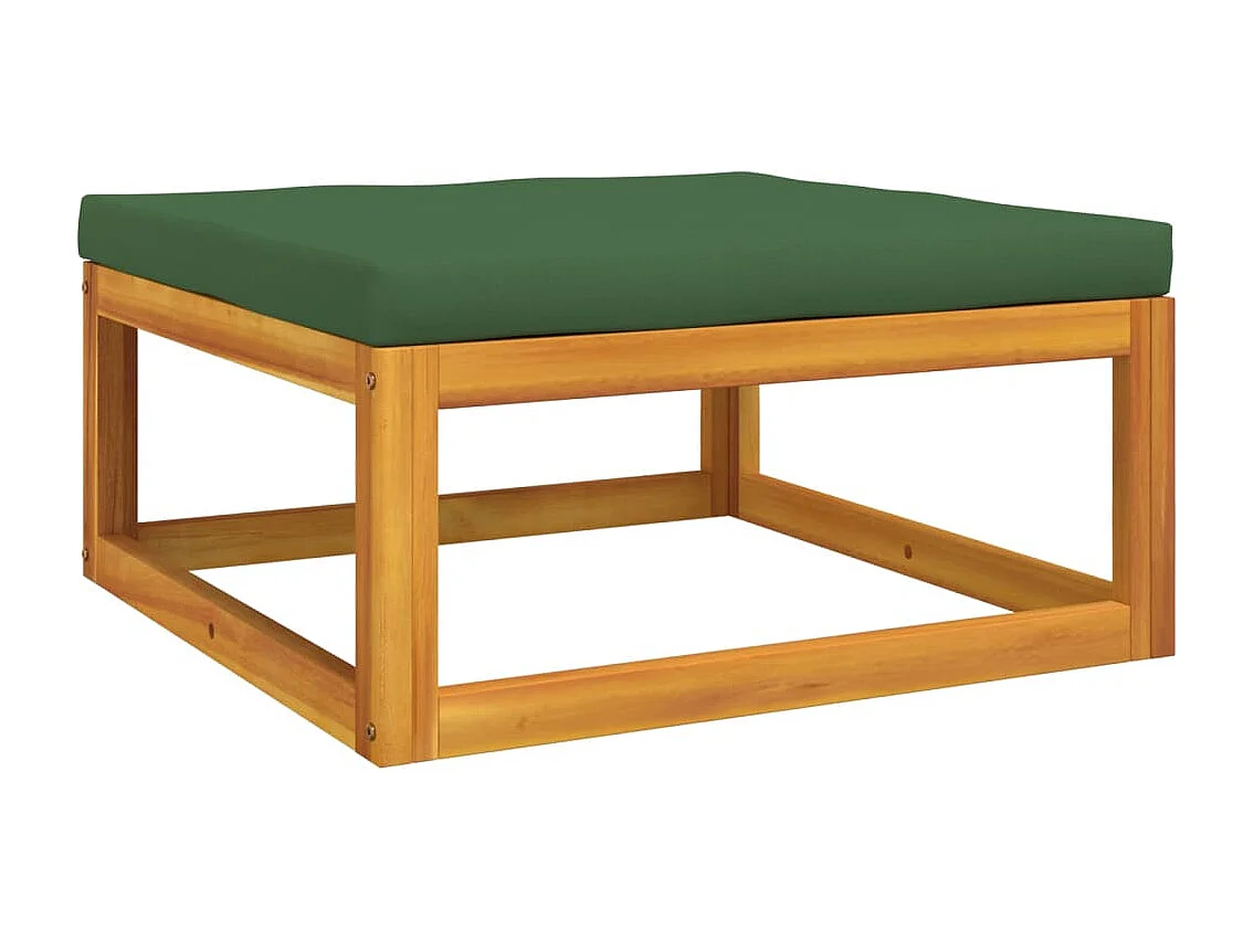 Salon de jardin 10 pcs avec coussins vert bois massif