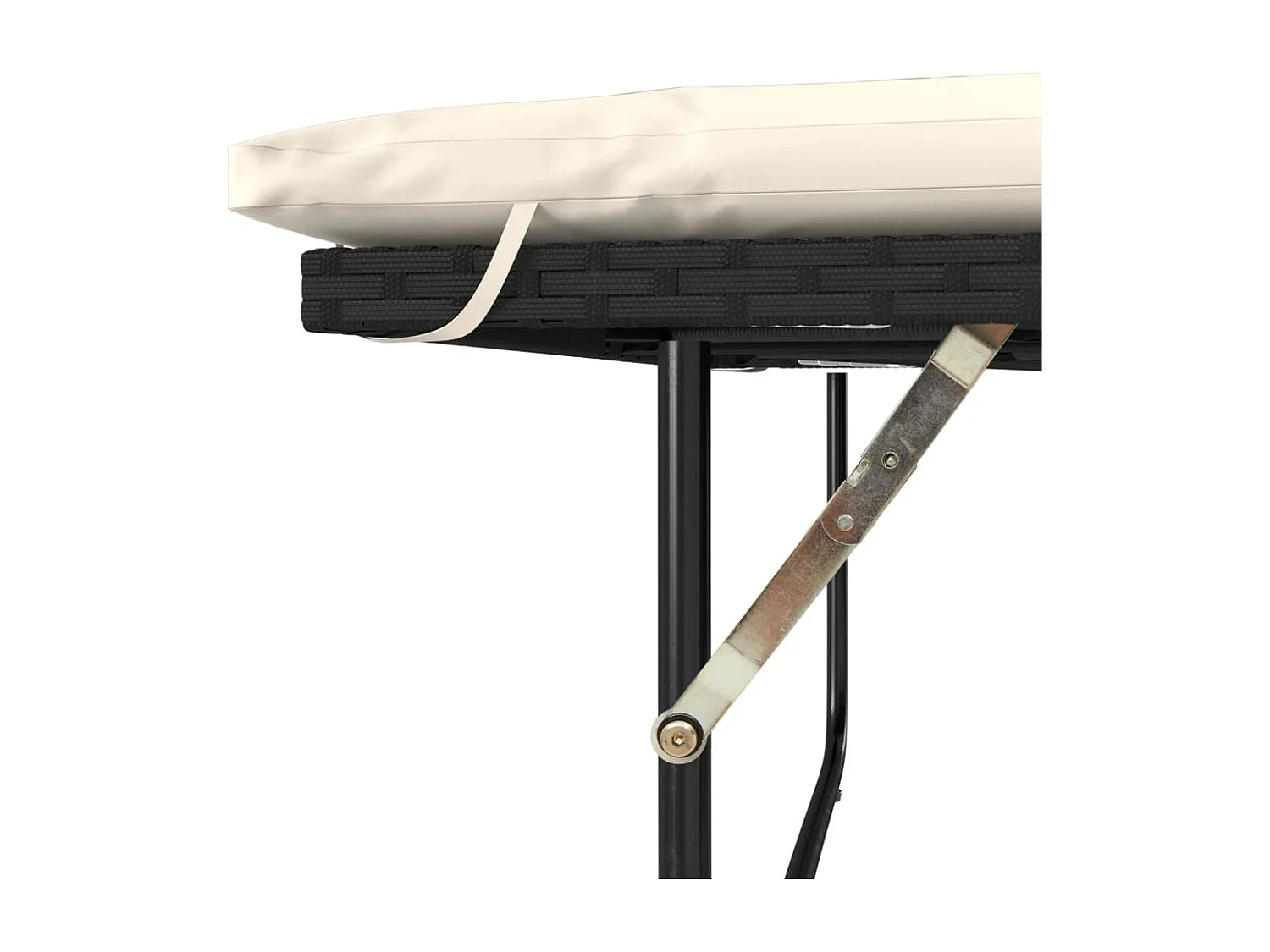 Canapé de jardin avec coussins 2 places noir résine tressée