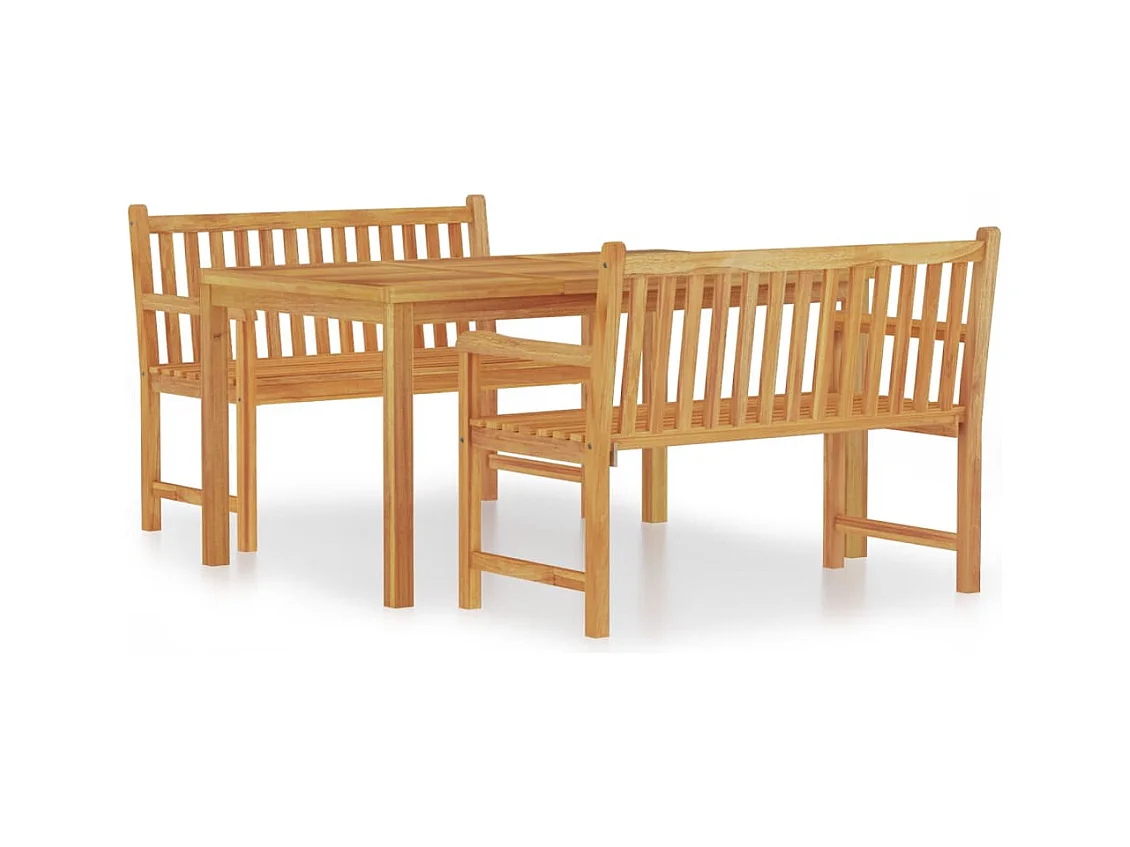 Ensemble à manger de jardin 3 pcs Bois de teck massif