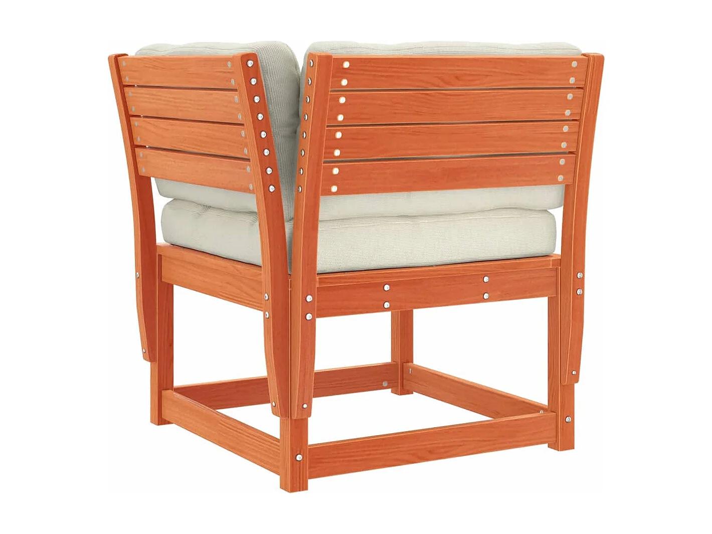 Salon de jardin 5 pcs avec coussins marron bois pin massif