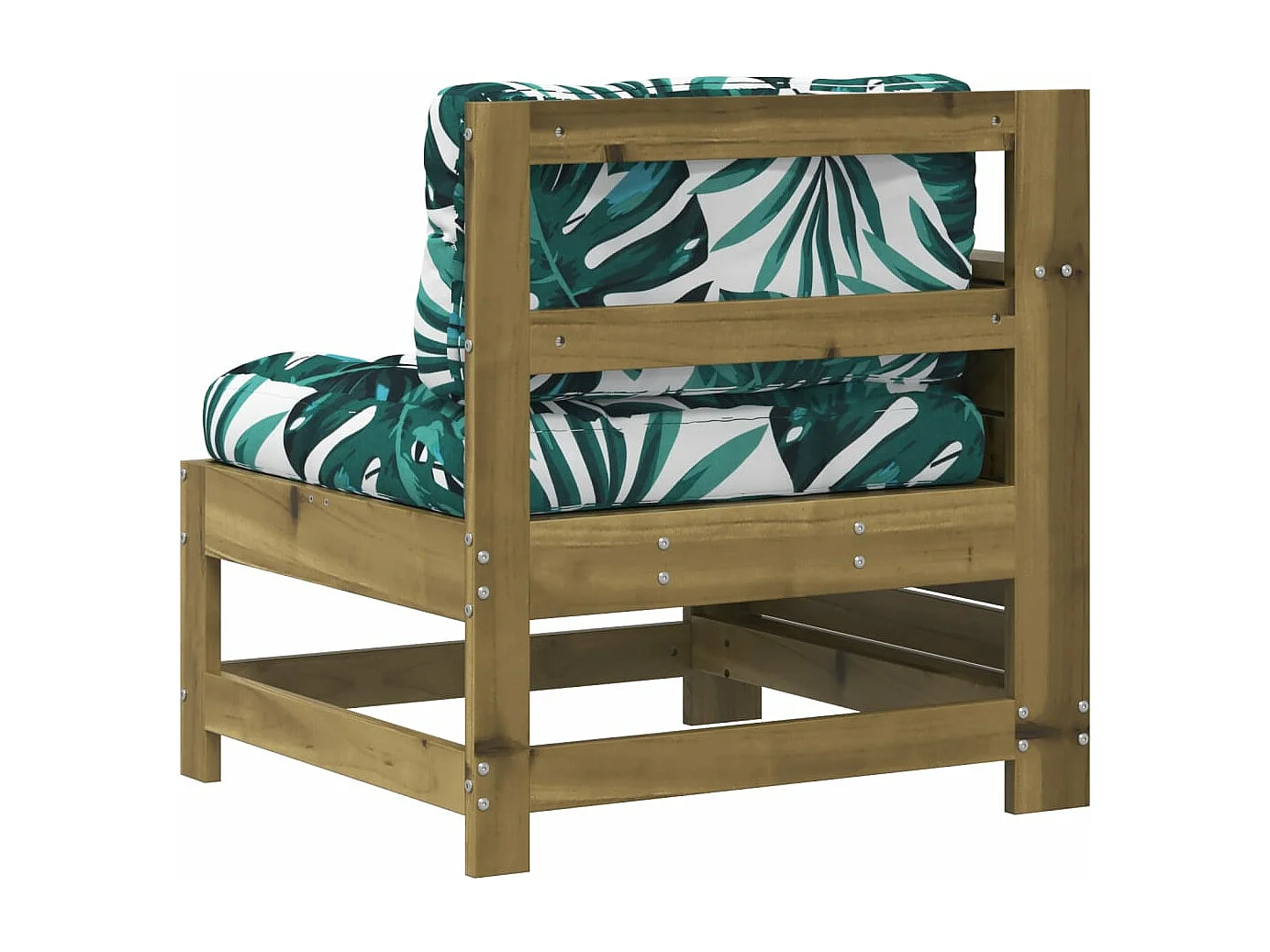 Canapé de jardin accoudoir avec coussin bois de pin imprégné