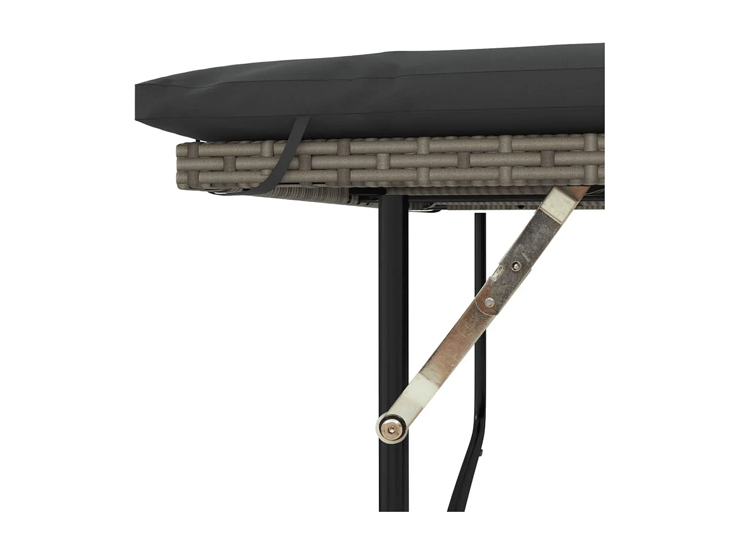 Canapé de jardin 2 places coussins gris résine tressée&acacia