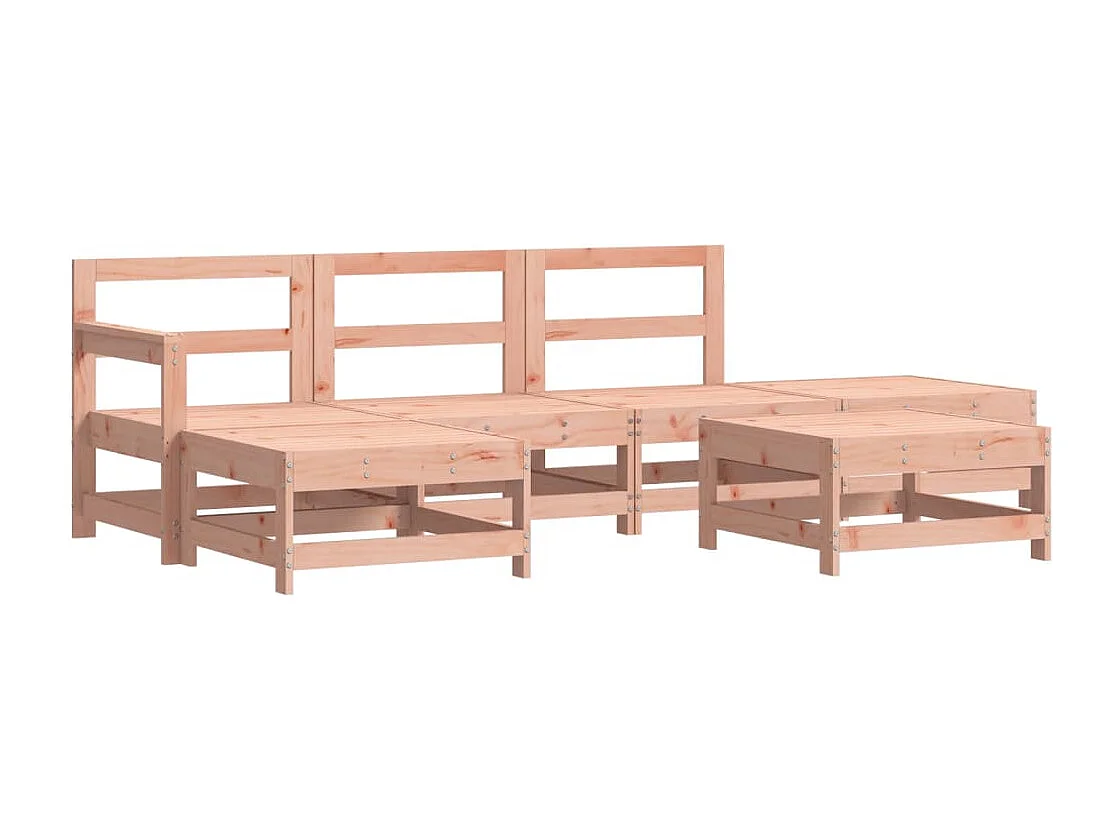 Salon de jardin 6 pcs avec coussins bois massif Douglas