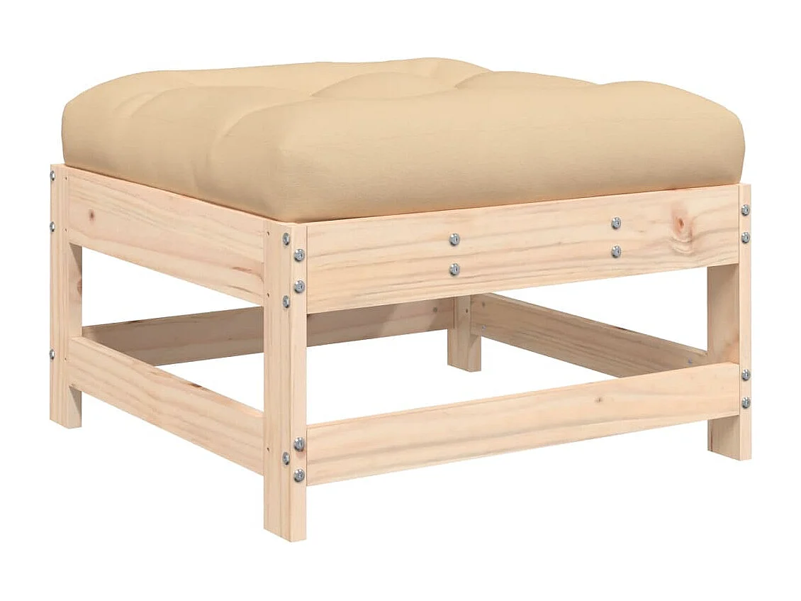 Salon de jardin 7 pcs avec coussins bois massif