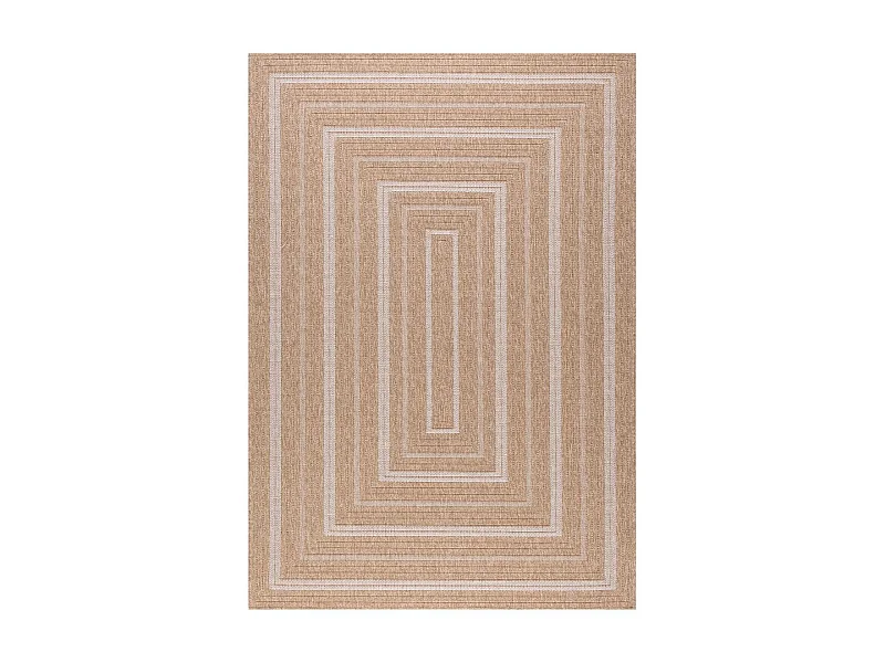 Tapis extérieur 60x90 tissé kilim beige et blanc JUTE ART 5