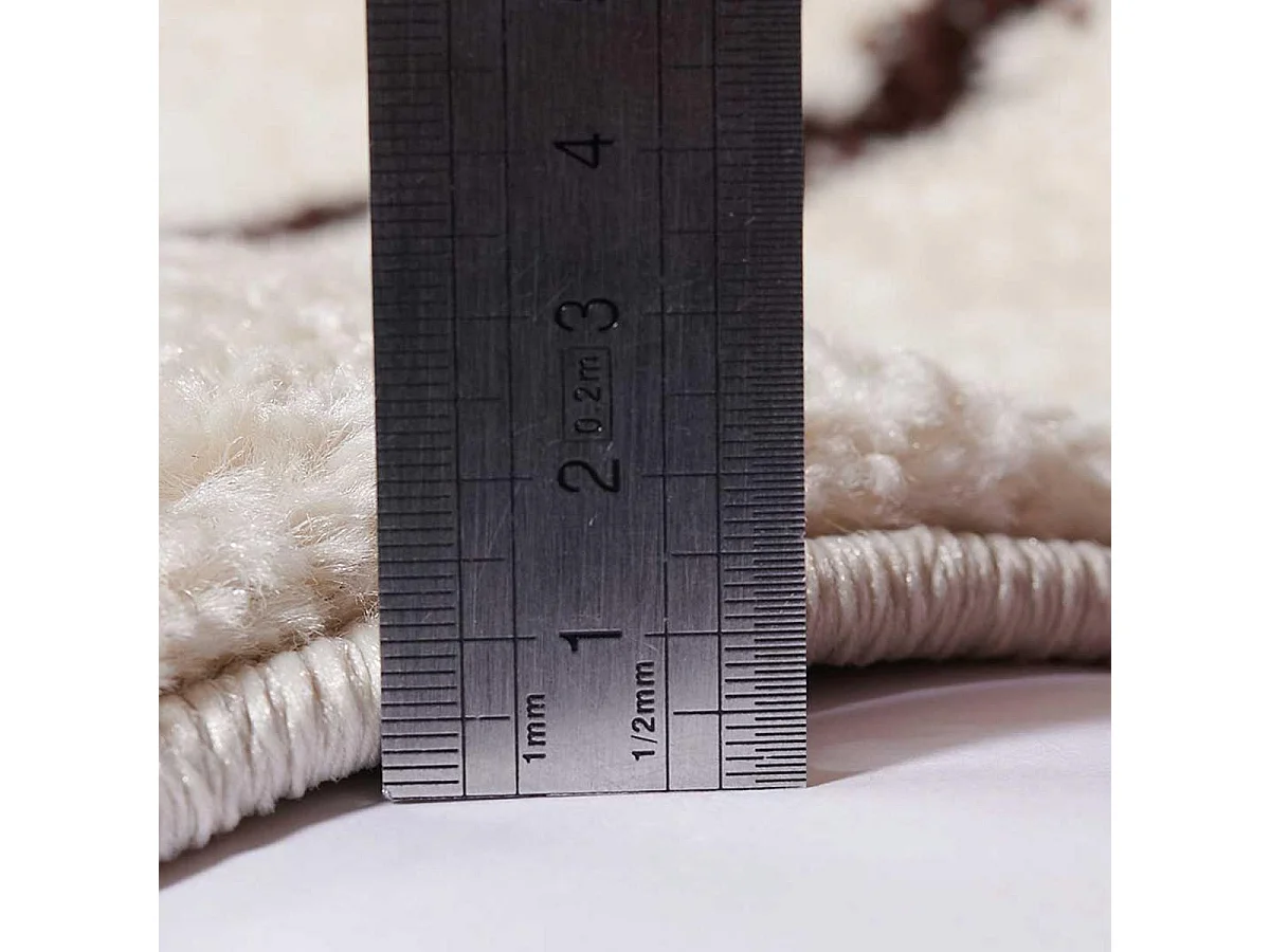 Tapis berbère 60x110 tissé motif ethnic LYN5 OURIKA ivoire