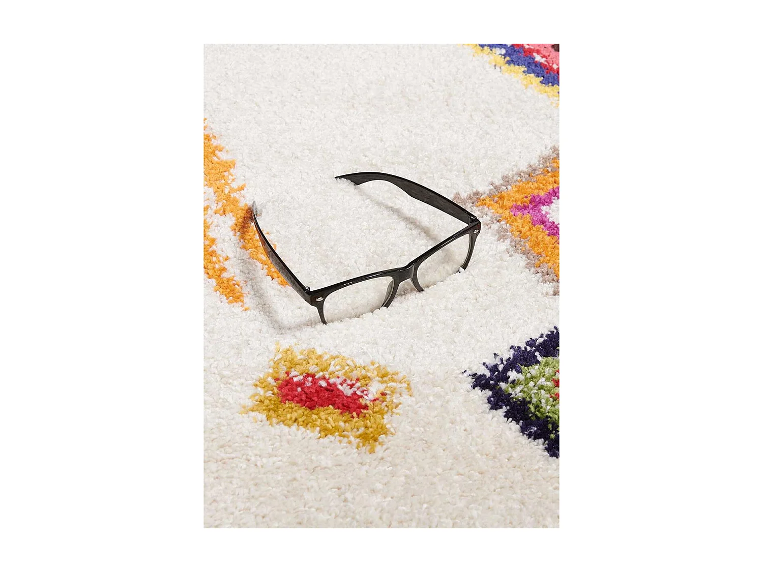 Tapis berbère 60x110 tissé motif ethnic LYN5 OURIKA E ivoire