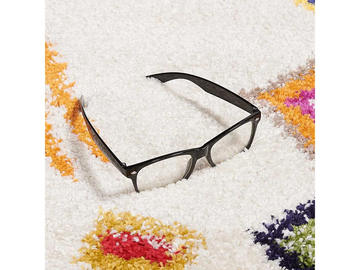 Tapis berbère 60x110 tissé motif ethnic LYN5 OURIKA E ivoire