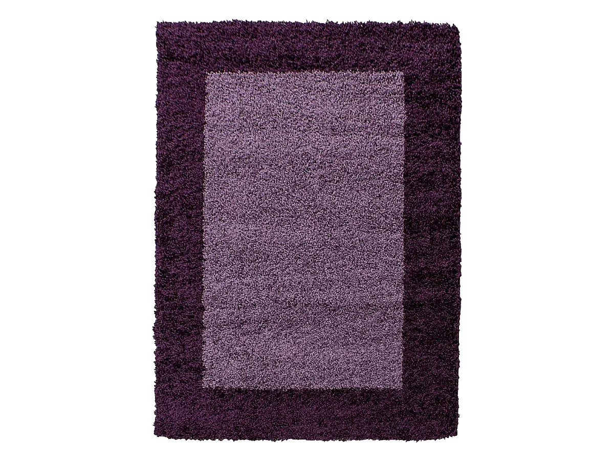 Tapis poils longs shaggy 240x340 rectangle tissé violet et pourpre