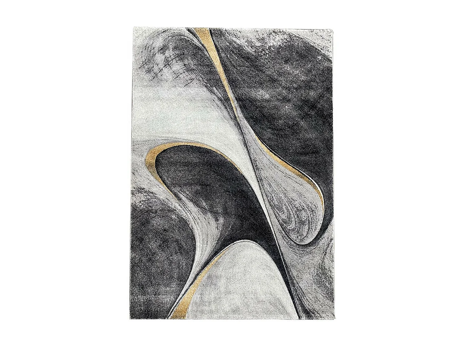 tapis salle à manger 280x380 tissé jaune et gris rectangle motif géométrique