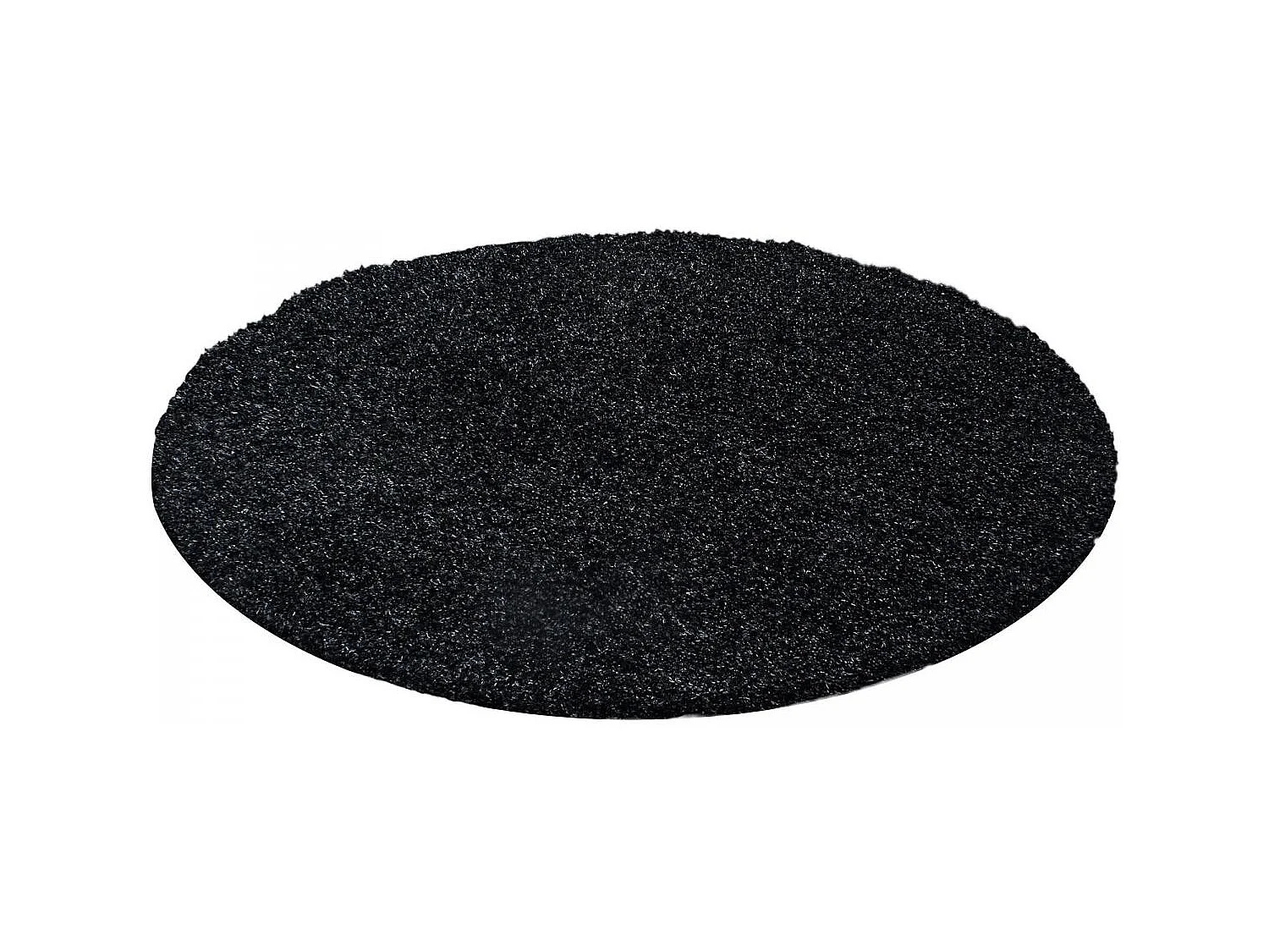 Tapis poils longs shaggy 80x250 rectangle tissé noir motif uni UNI L