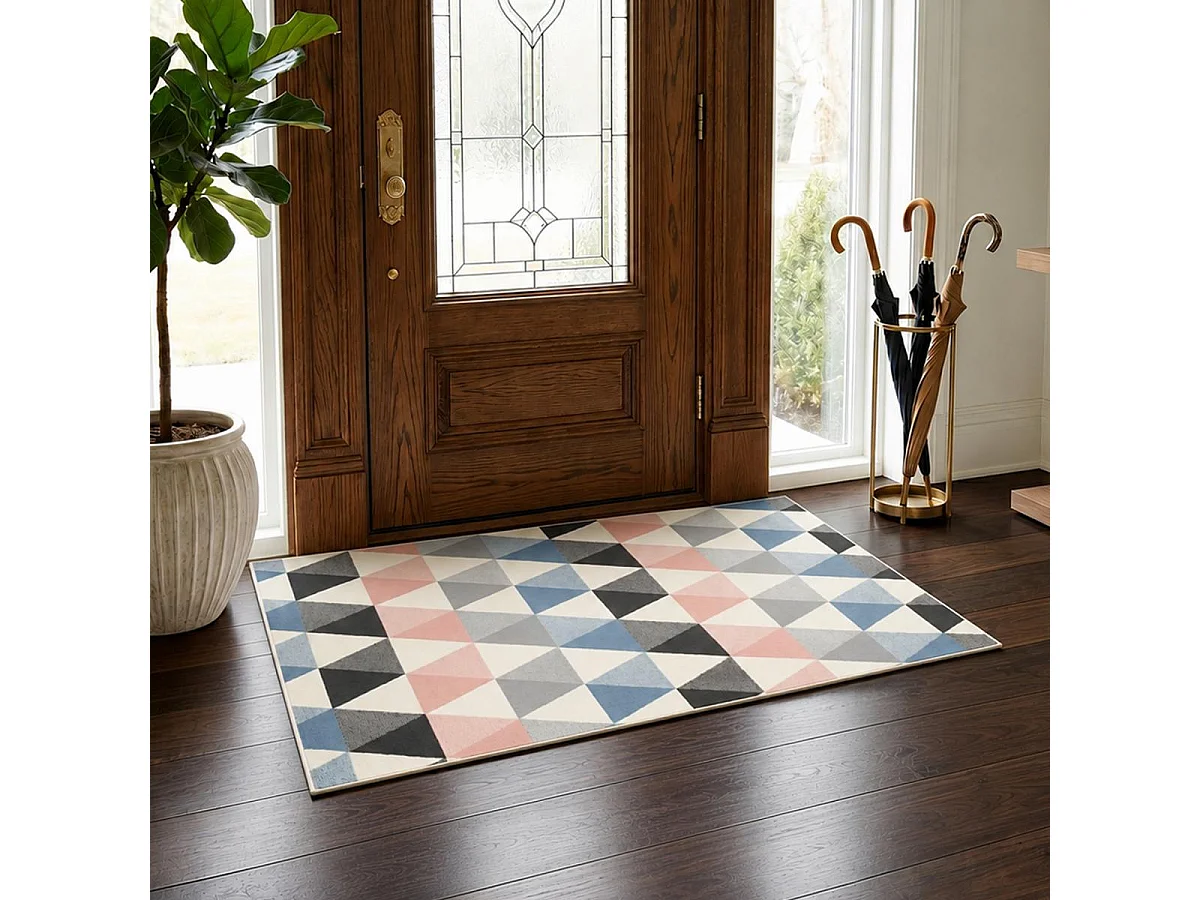 alfombra dormitorio 60x110 rectangular crema tejida LYN49 PASTELIANGLE