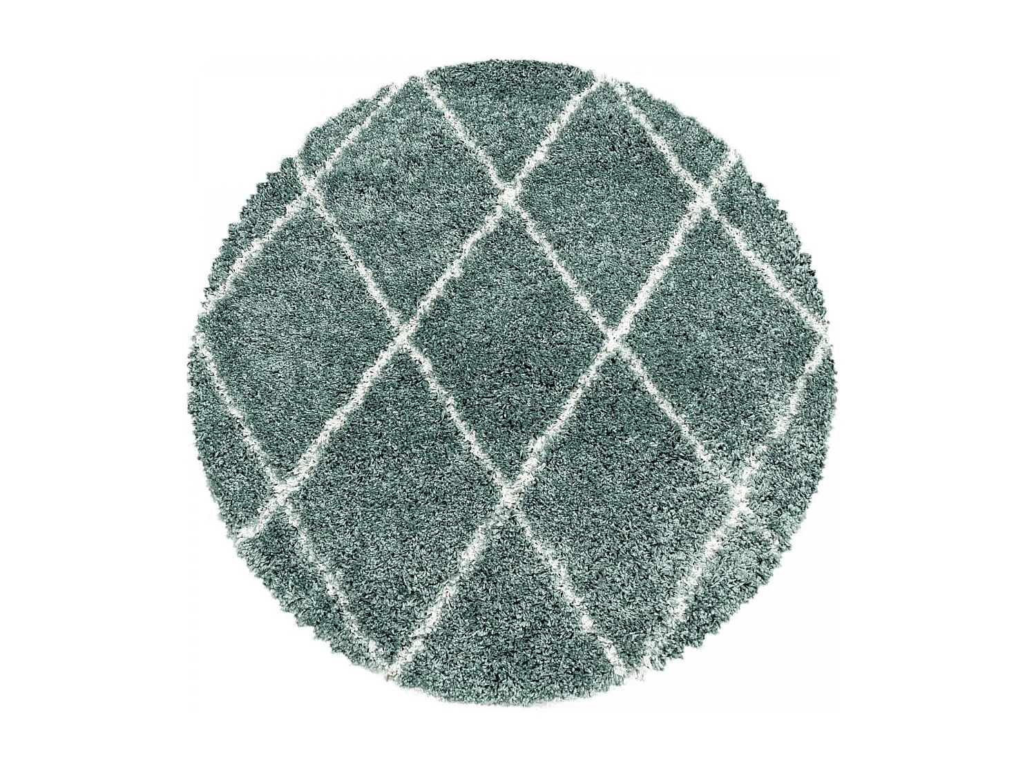 Tapis berbère 80x250 tissé motif losange SHAGGY A bleu