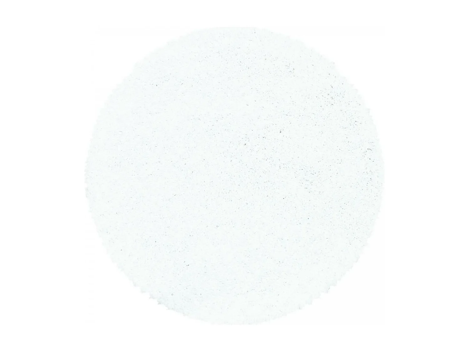 Tapis poils longs shaggy Ø200cm rond tissé blanc motif uni UNI I