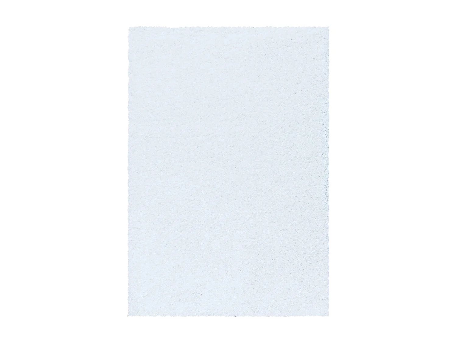 Tapis poils longs shaggy Ø200cm rond tissé blanc motif uni UNI I