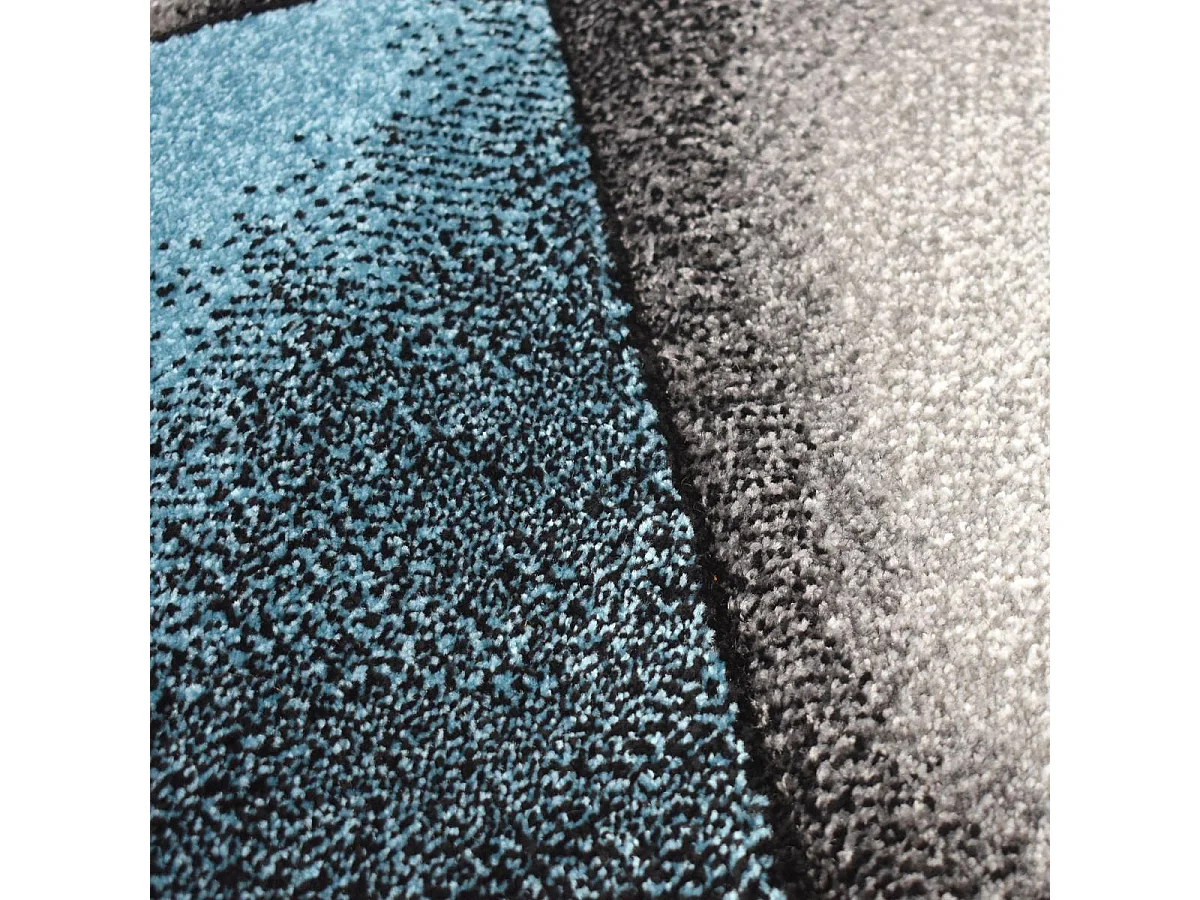 Tapis salon 200x290 cm Rectangulaire BRILLANCE 660-80 Bleu Salle à manger adapté au chauffage par le sol