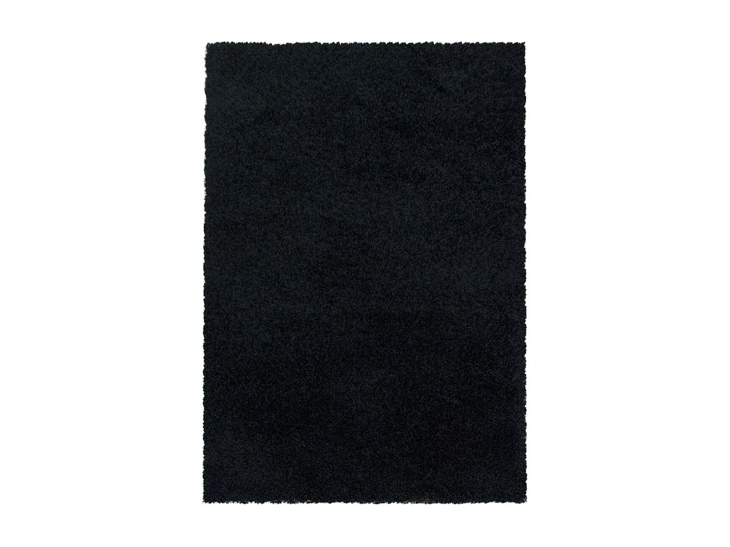 Tapis poils longs shaggy 120x170 rectangle tissé noir motif uni UNI I