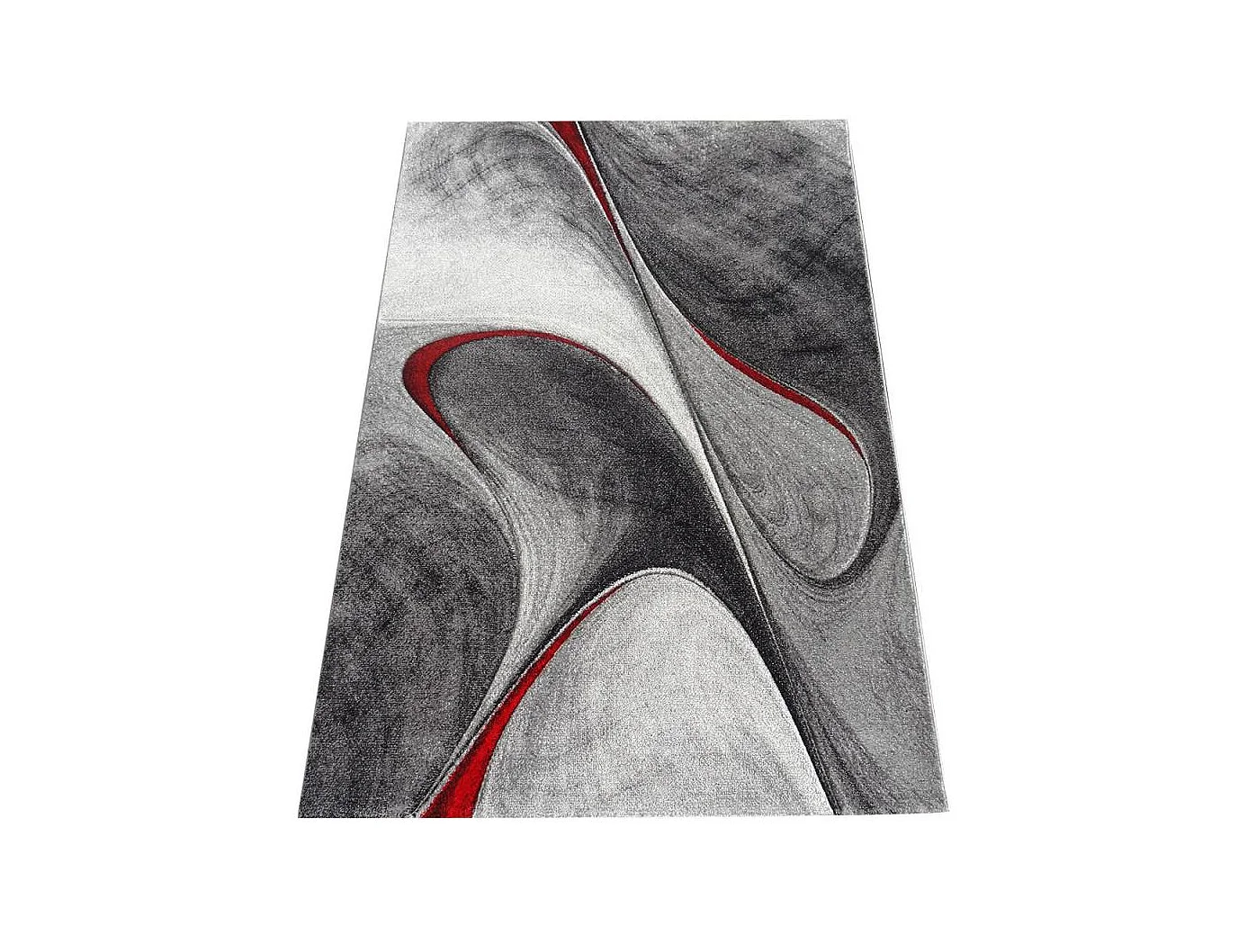 tappeto per sala da pranzo 240x340 tessuto rettangolo rosso e grigio Modello rotondo GARCA