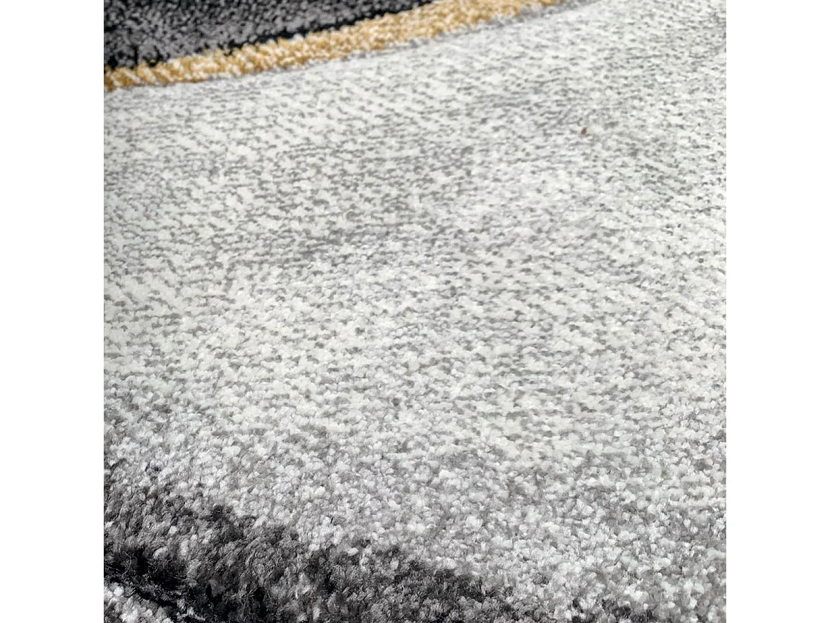 tapis entrée 60x110 tissé jaune et gris rectangle motif géométrique LYN8 MADILA