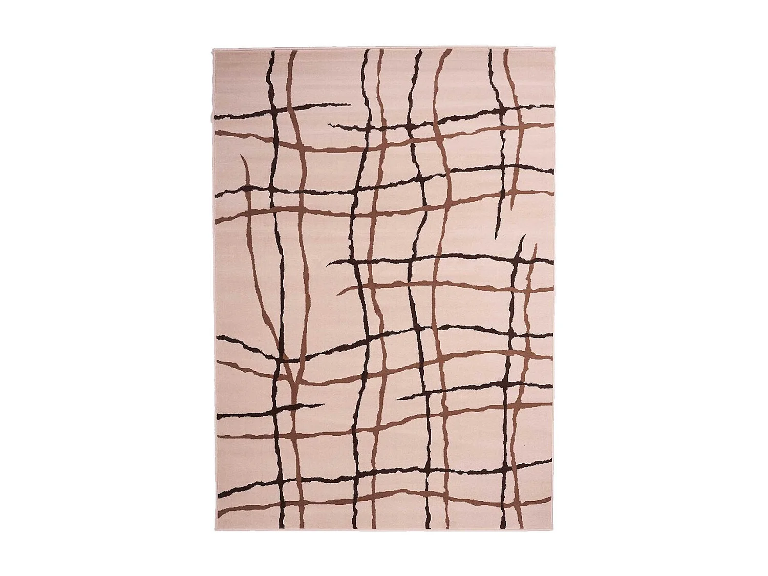 tapis chambre 80x150 tissé blanc cassé rectangle motif abstrait LYN1 MALMO