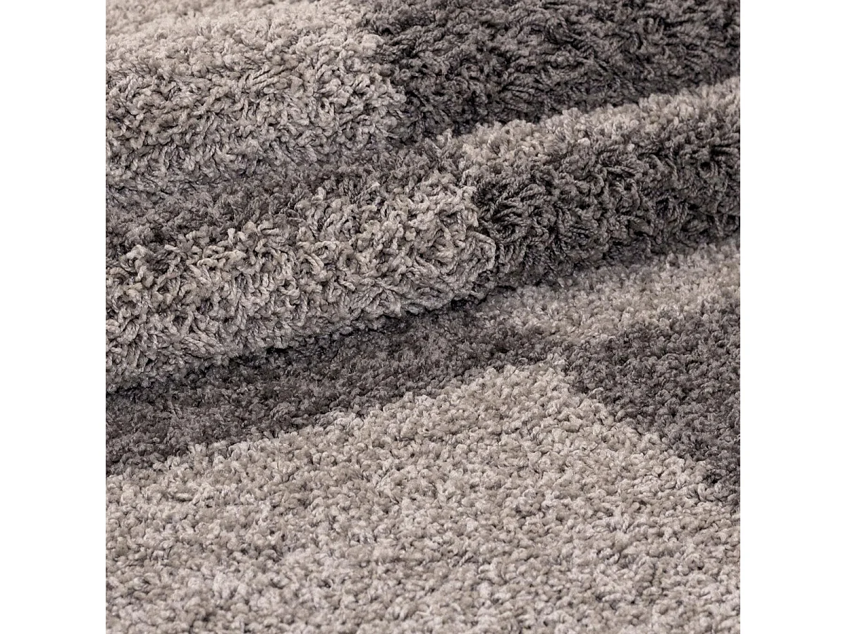 Tapis poils longs shaggy 280x370 rectangle tissé beige et marron
