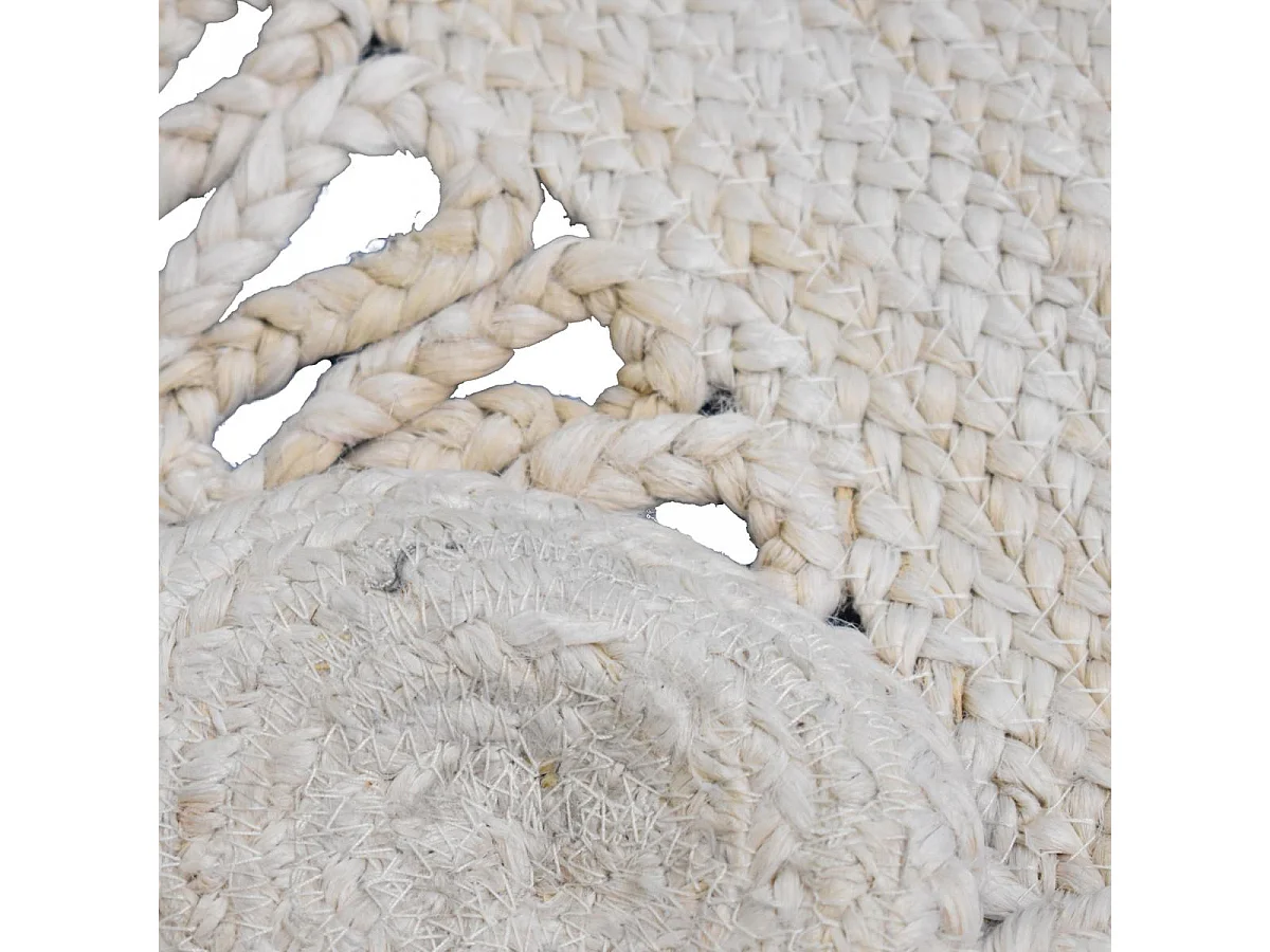 Tapis rond Ø120cm fait à la main en jute motif uni pour salon ESPRIT