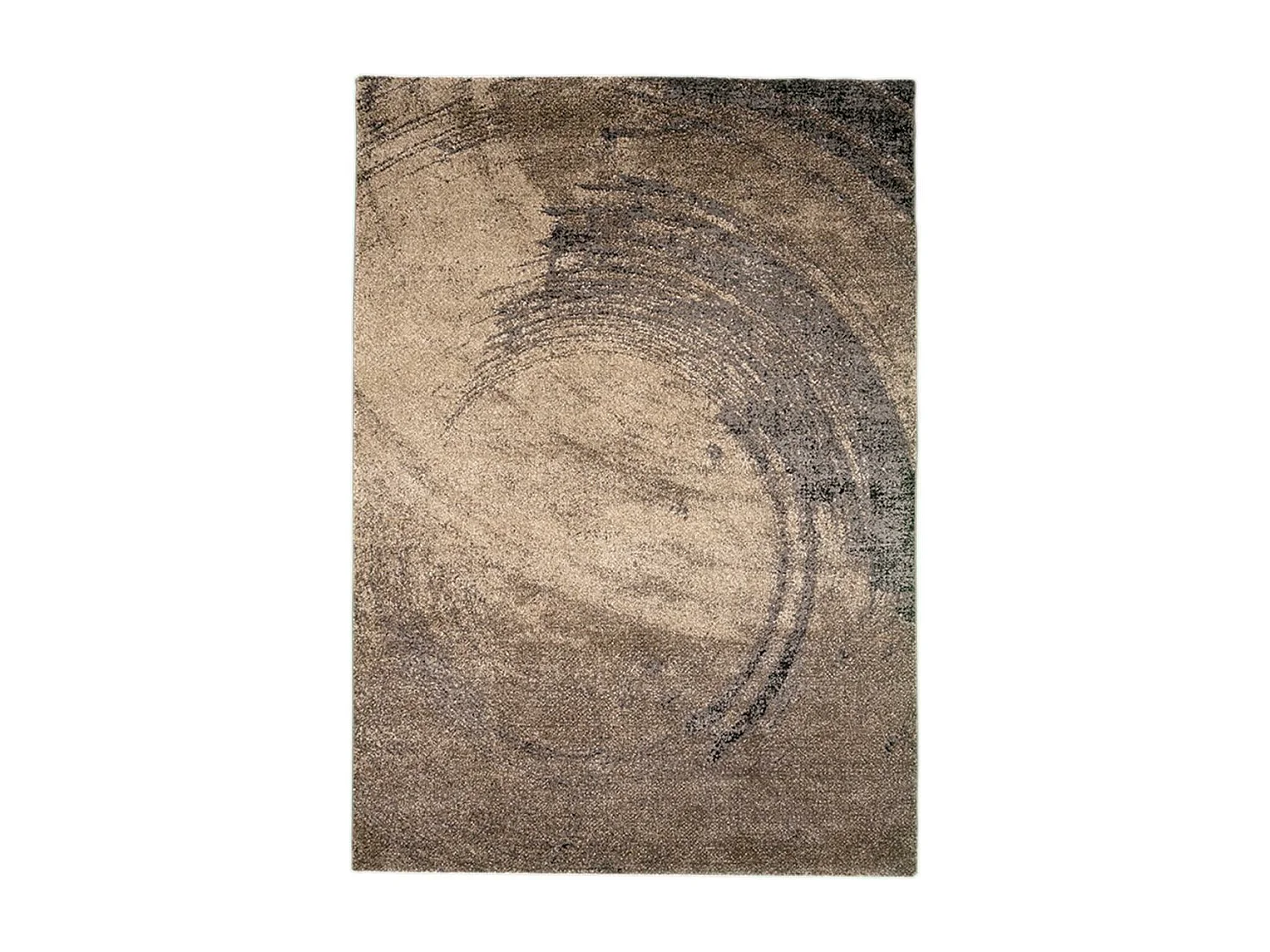 tapis chambre 160x230 tissé marron clair et foncé rectangle motif abstrait BINBA