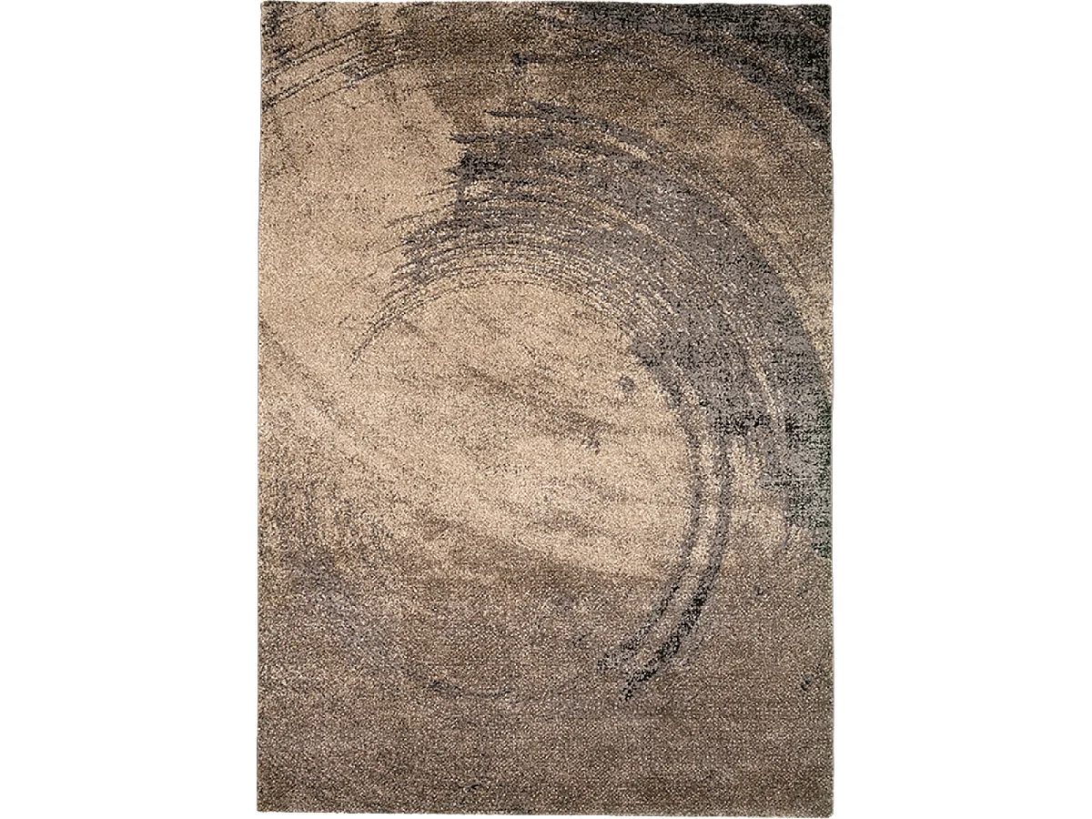tapis chambre 160x230 tissé marron clair et foncé rectangle motif abstrait BINBA