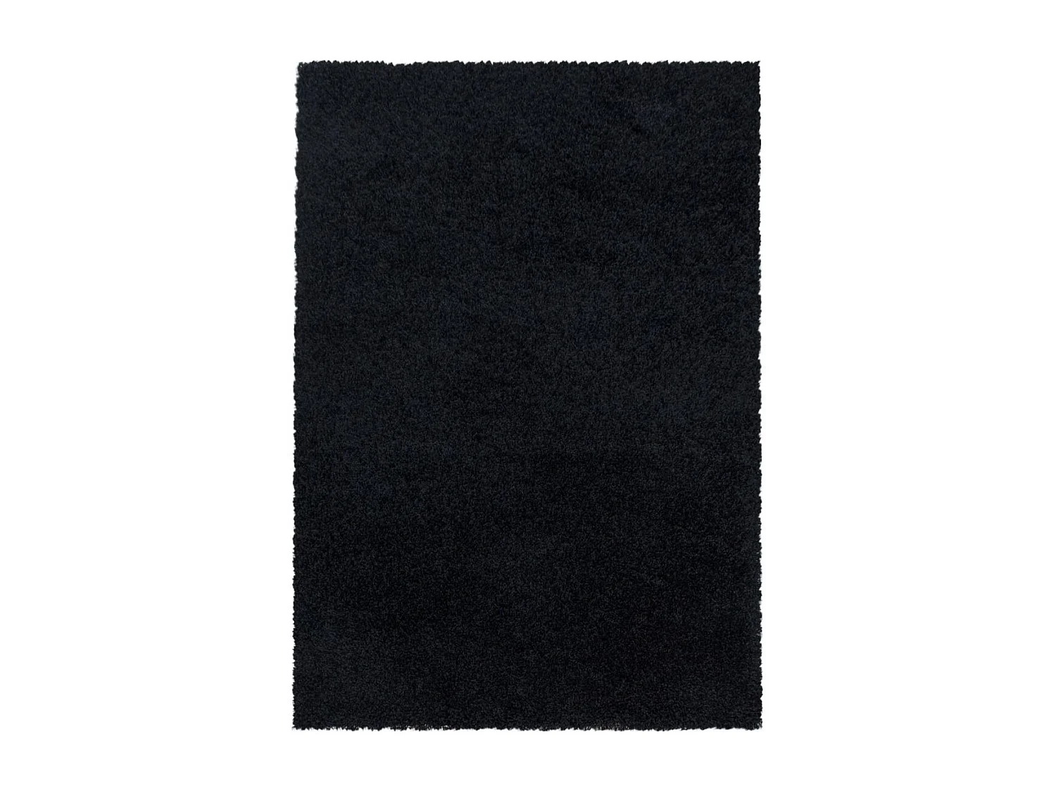 Tapis poils longs shaggy 80x250 rectangle tissé noir motif uni UNI I