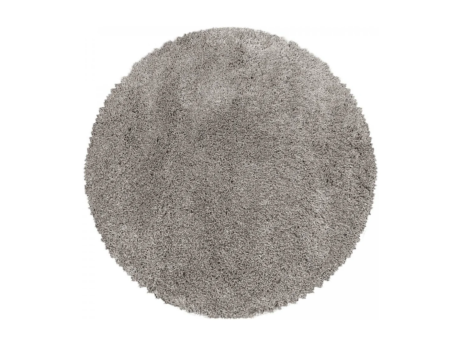 Tapis longs poils shaggy Ø200cm rond tissé beige motif uni UNI B