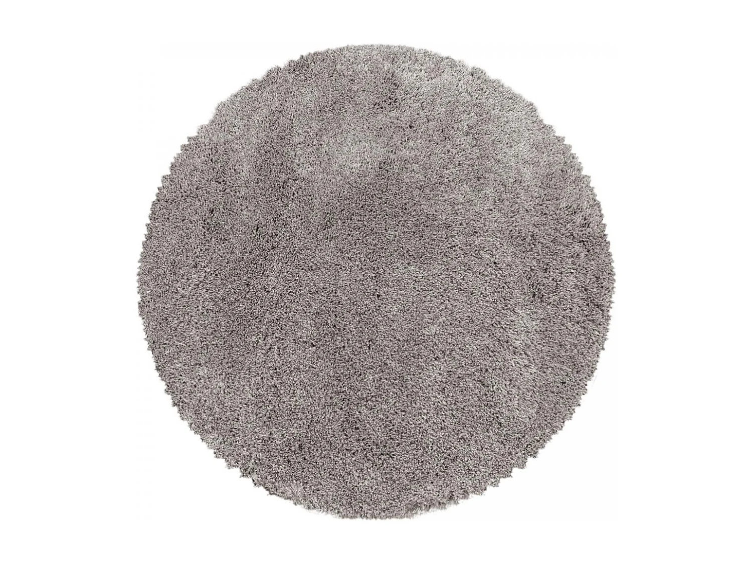 Tapis rond longs poils shaggy Ø200cm tissé beige motif uni UNI B
