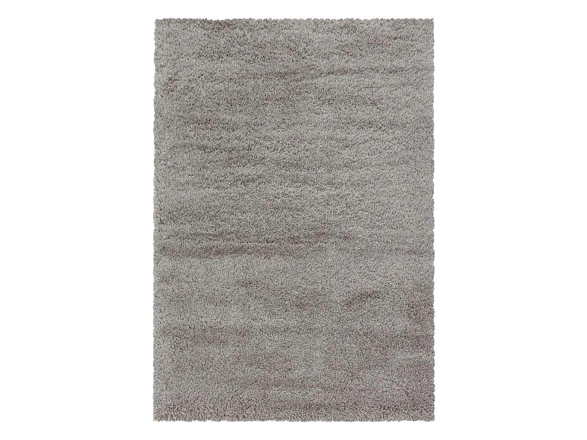 Tapis rond longs poils shaggy Ø200cm tissé beige motif uni UNI B