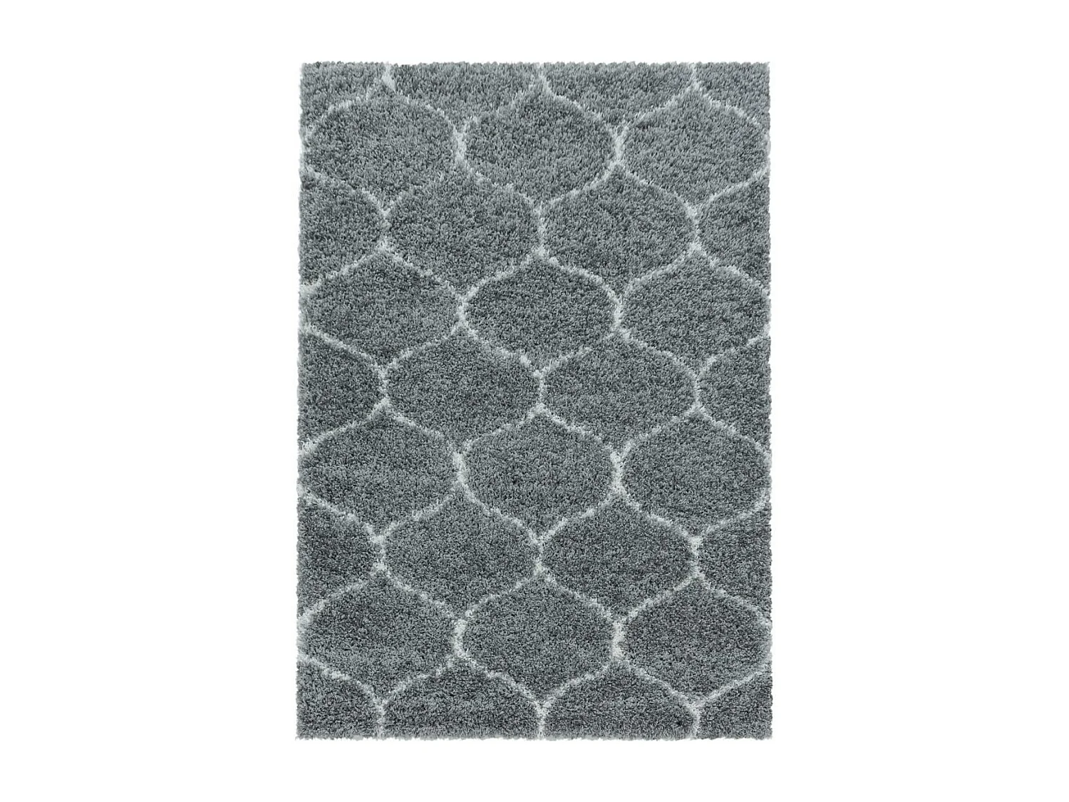 Tapis shaggy 200x290 rectangle tissé gris et crème motif scandinave SCANDINAV A