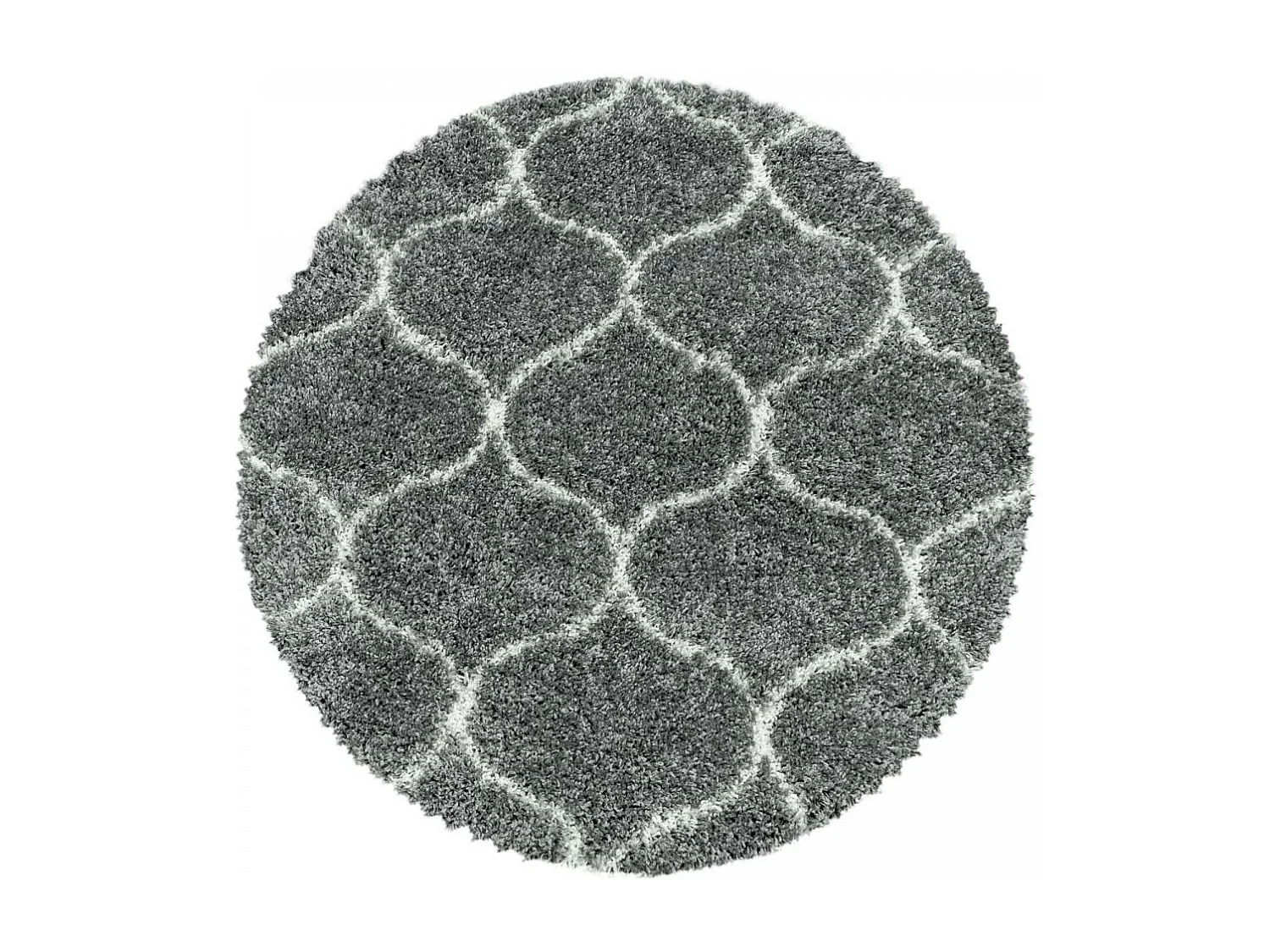 Tapis shaggy 200x290 rectangle tissé gris et crème motif scandinave SCANDINAV A