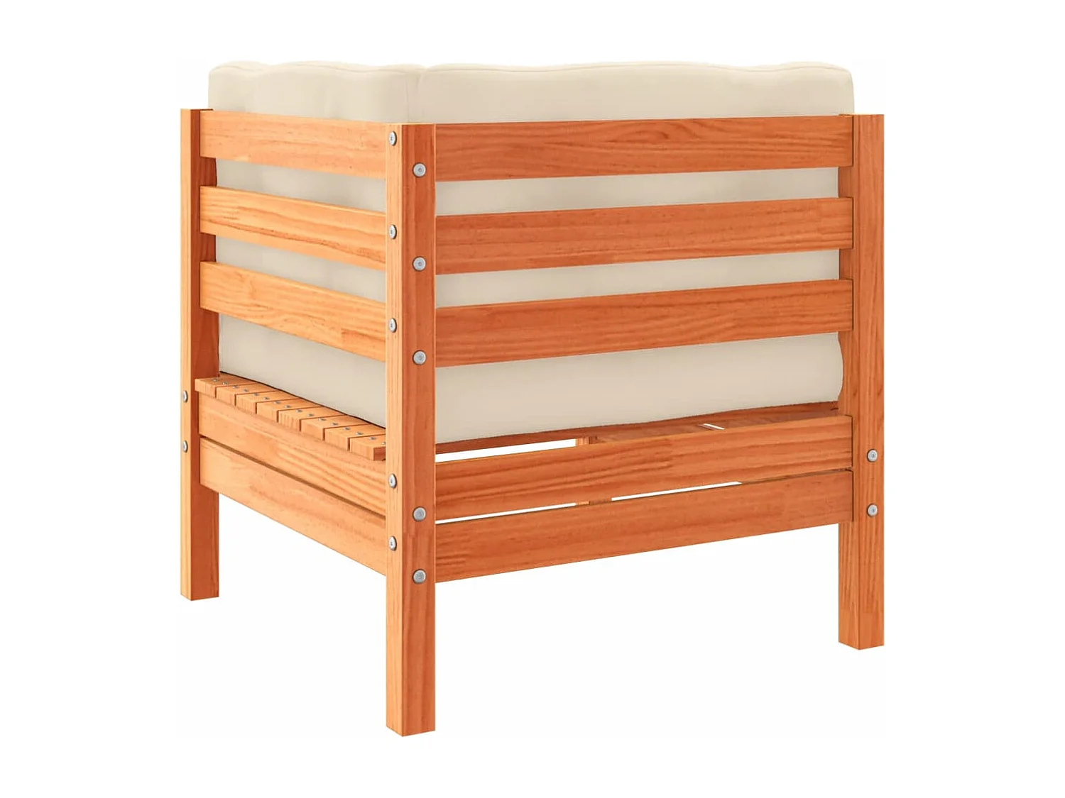 Salon de jardin 5 pcs avec coussins cire marron bois pin massif