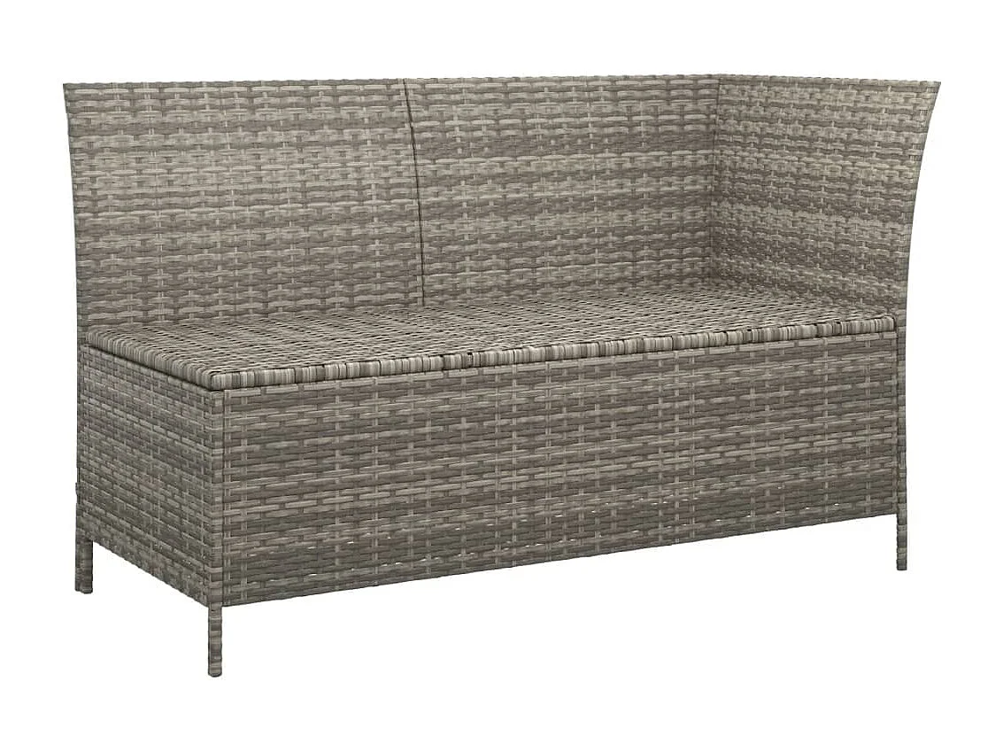 Salon de jardin 3 pcs avec coussins Gris Résine tressée