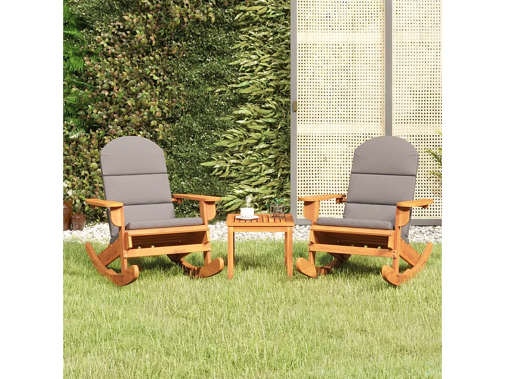 Ensemble de salon de jardin Adirondack 3 pcs bois acacia solide