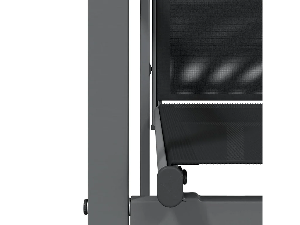 Ensemble à manger de jardin 3 pcs noir textilène et acier