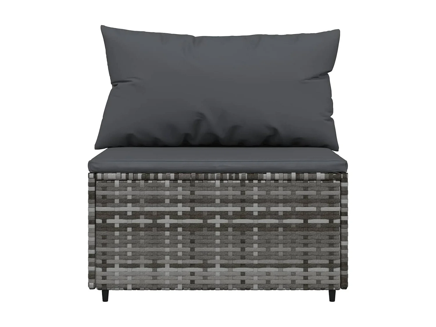 Salon de jardin 3 pcs avec coussins Gris Résine tressée