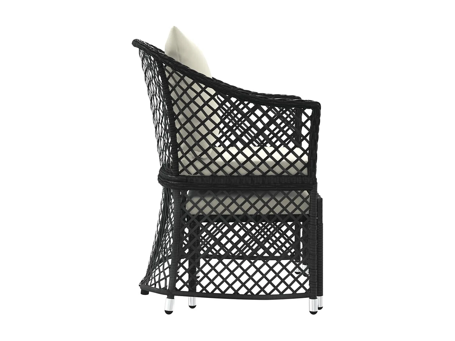 Salon de jardin 2 pcs avec coussins Noir Résine tressée