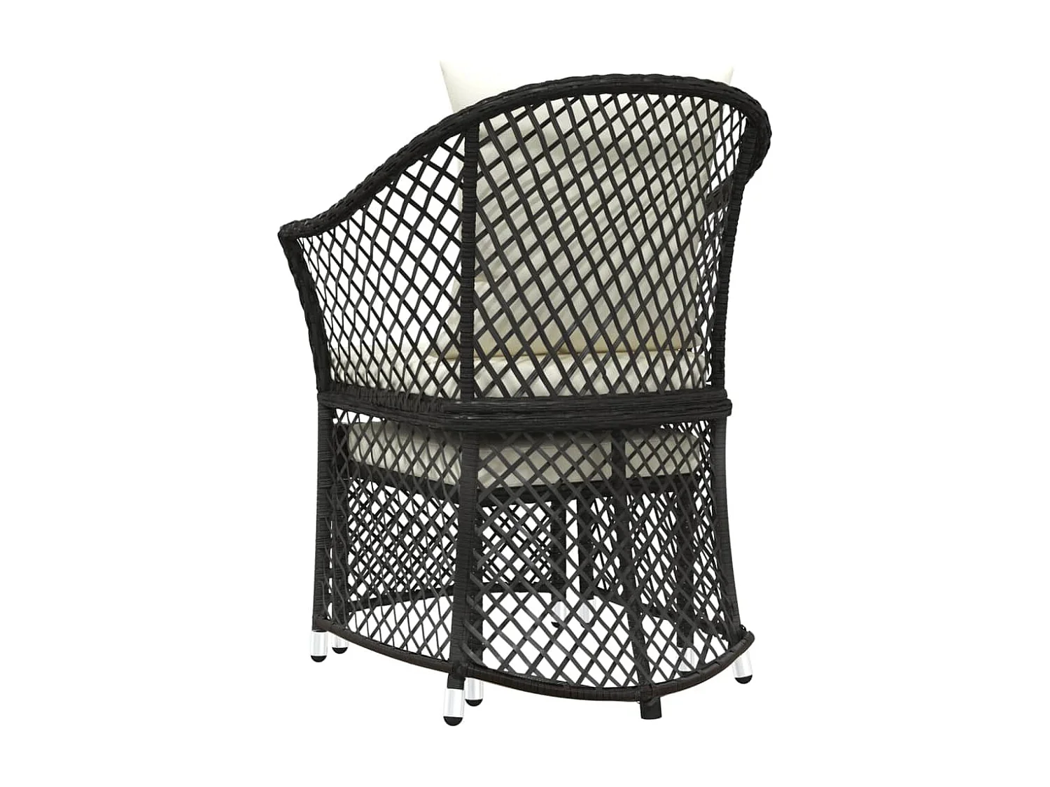 Salon de jardin 2 pcs avec coussins Noir Résine tressée