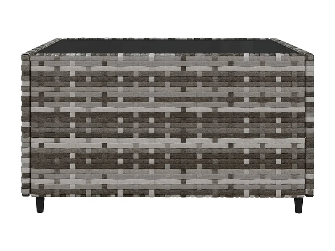 Salon de jardin 3 pcs avec coussins Gris Résine tressée