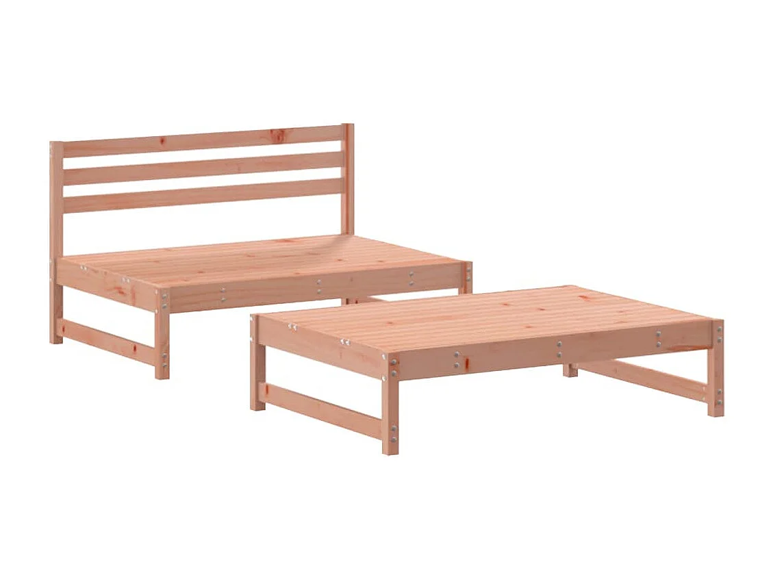 Salon de jardin 2 pcs avec coussins bois massif douglas