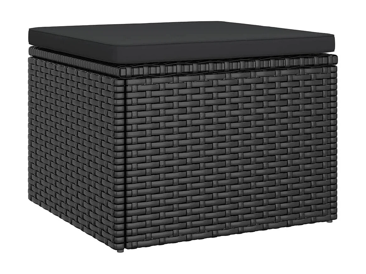 Canapé de jardin 3 places avec toit et repose-pieds Noir